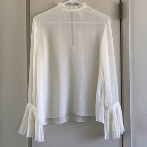 H&M Flowy 70s Style Sheer Blouse